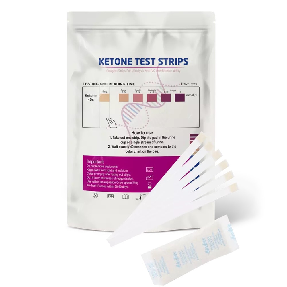 100pcs URS-1K Strips Ketone Reagent Testing Urine Anti-vc Urinalysis Home